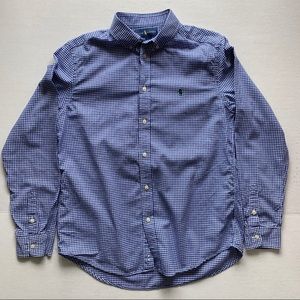 Boys XL Polo Ralph Lauren Blue Checkered Shirt